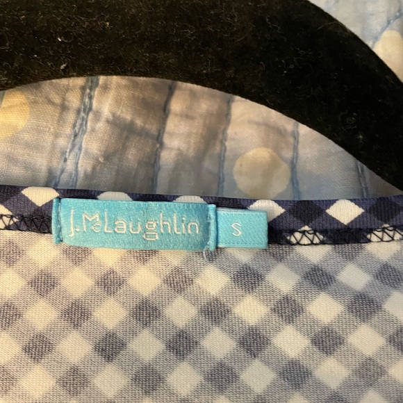 J.McLaughlin Navy & White with Flare sleeve Top - Picture 3 of 3